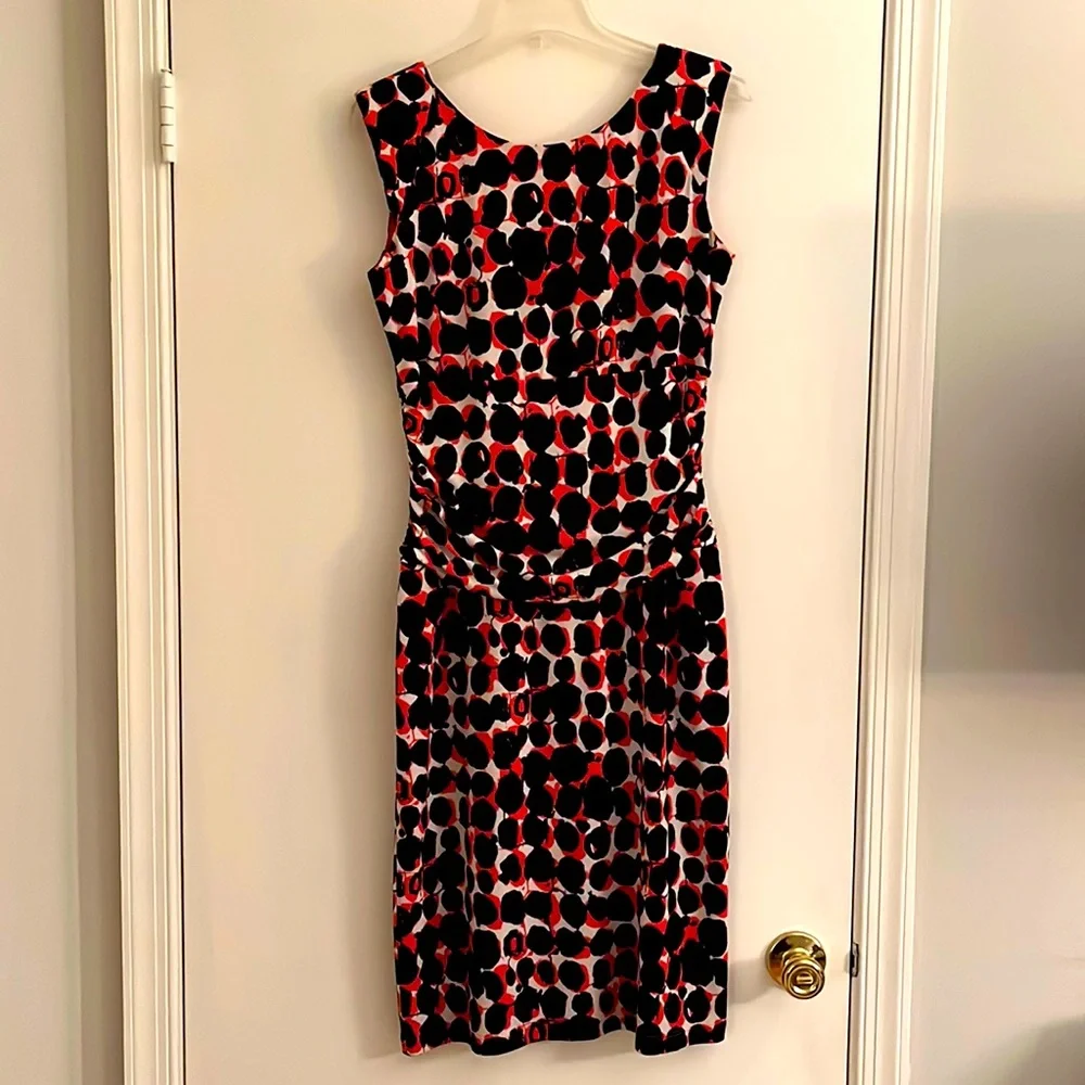 Nine West Red/Black/White Patterned Dress - Size 8! - Picture 1 of 7